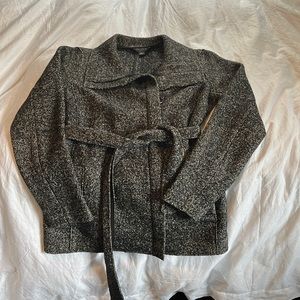 Ann Taylor tweed belted jacket